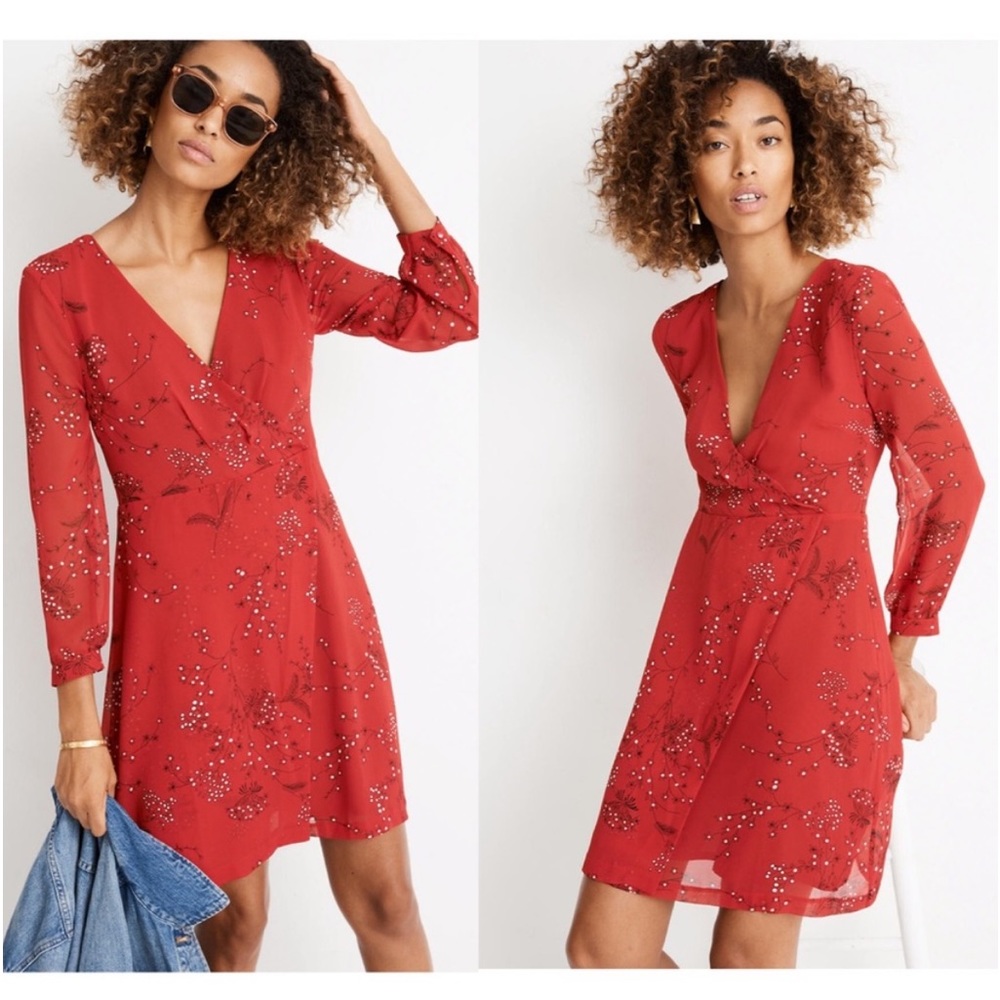 NEW Madewell Hazelwood Wrap-Front Mini Dress Size 14